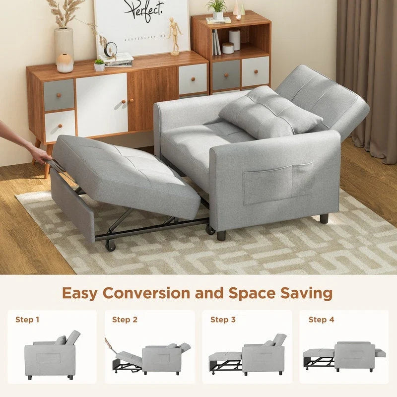 Canapé-lit convertible 3-en-1, Canapé-chaise dépliable, Lit pliant convertible pour salon