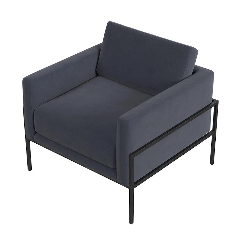Fauteuil club moderne HomePop rembourré avec cadre en métal