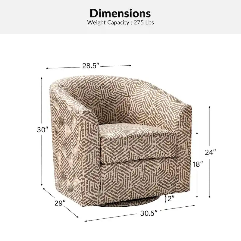 Fauteuil Cuenca moderne en tissu avec piètement pivotant