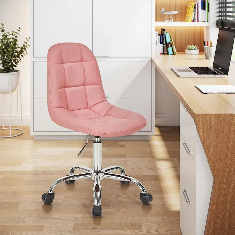 Chaise de bureau à domicile sans accoudoirs Javlergo, chaise de bureau d'ordinateur réglable en hauteur avec roulettes