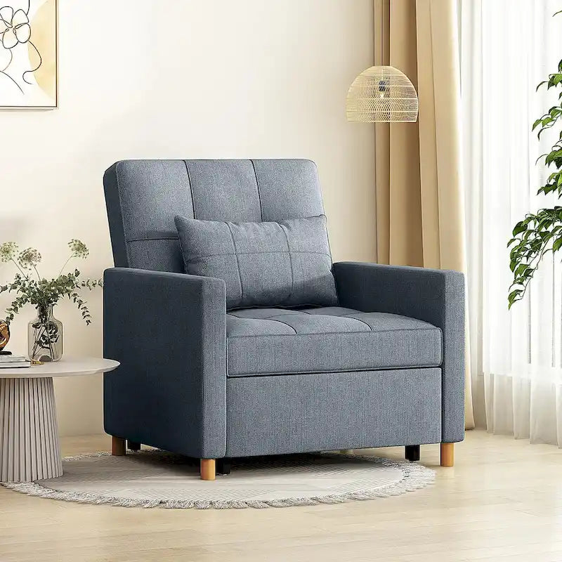 AECOJOY Fauteuil Convertible 3-en-1 avec Oreiller et Dossier Réglable