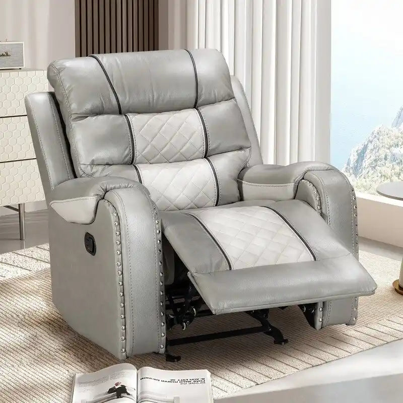 Grand fauteuil inclinable en similicuir de style américain pour salon