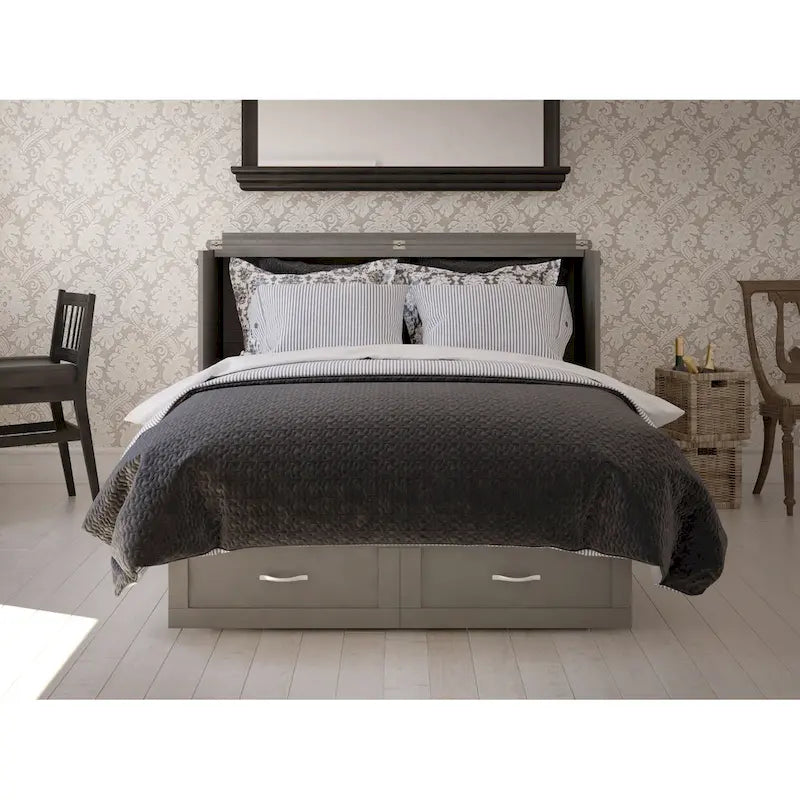 Lit escamotable coffre Chelsea Queen avec matelas