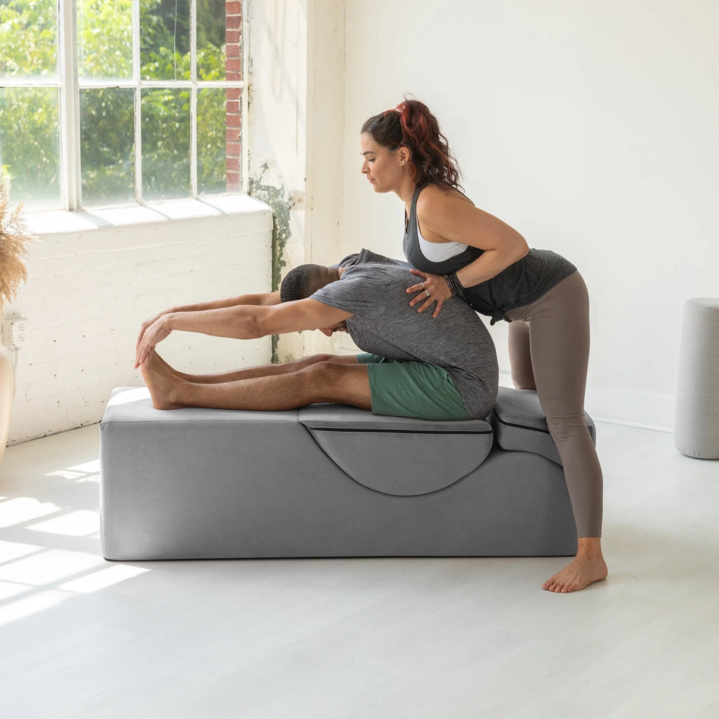 Avana Kami Chaise convertible / Yoga & Massage - Pouf 2 en 1 avec chaise longue de yoga escamotable, Microvelours - N/A