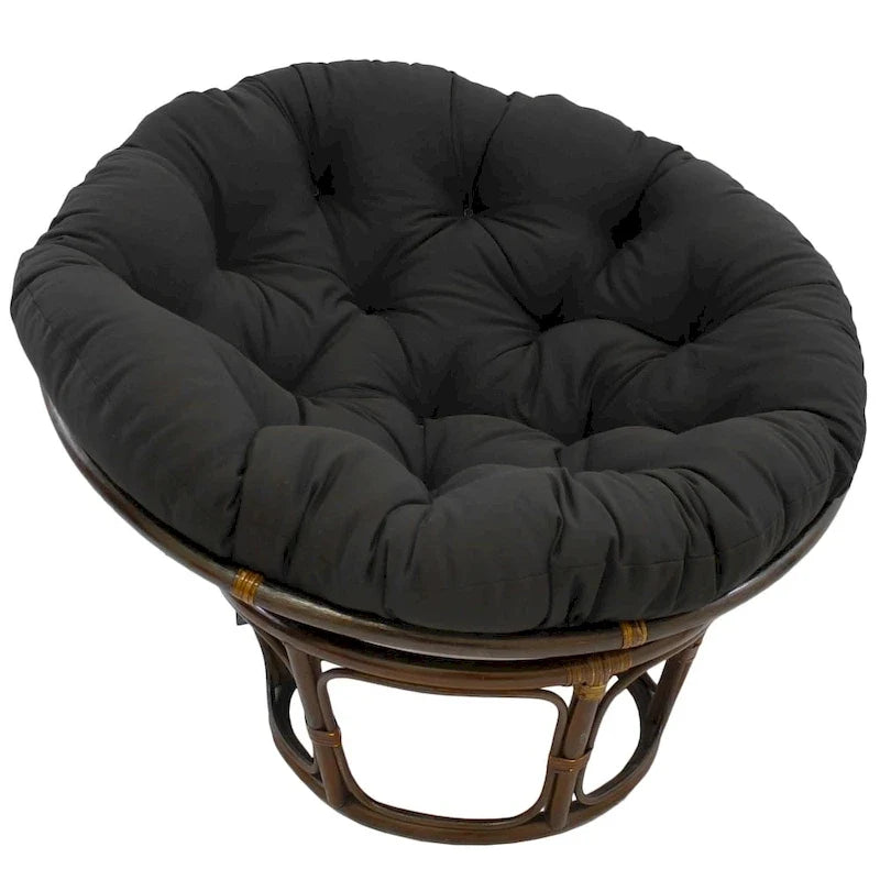 Fauteuil Papasan en rotin de 42 pouces avec coussin en sergé