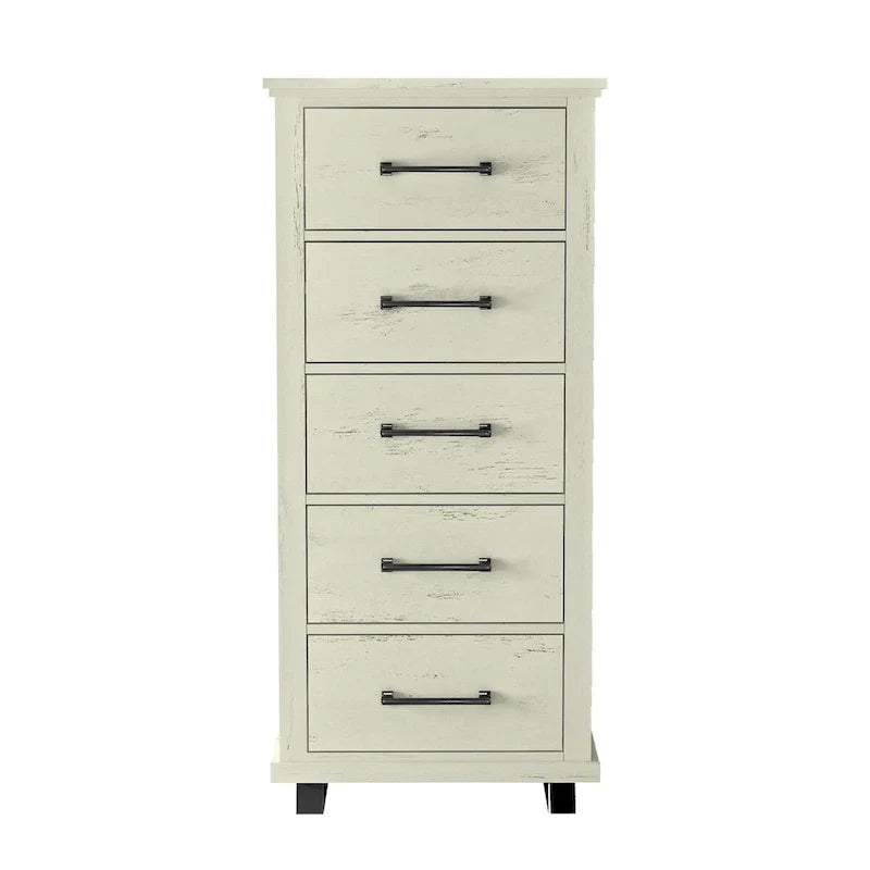 Ensemble de chambre à coucher 4 pièces Farmhouse - 2 tables de chevet, 1 commode et 1 chiffonnier