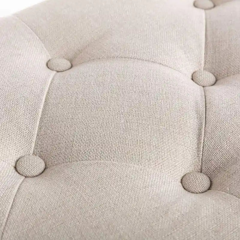 Banc de siège ottoman rectangulaire capitonné extra-long 48 po - Beige