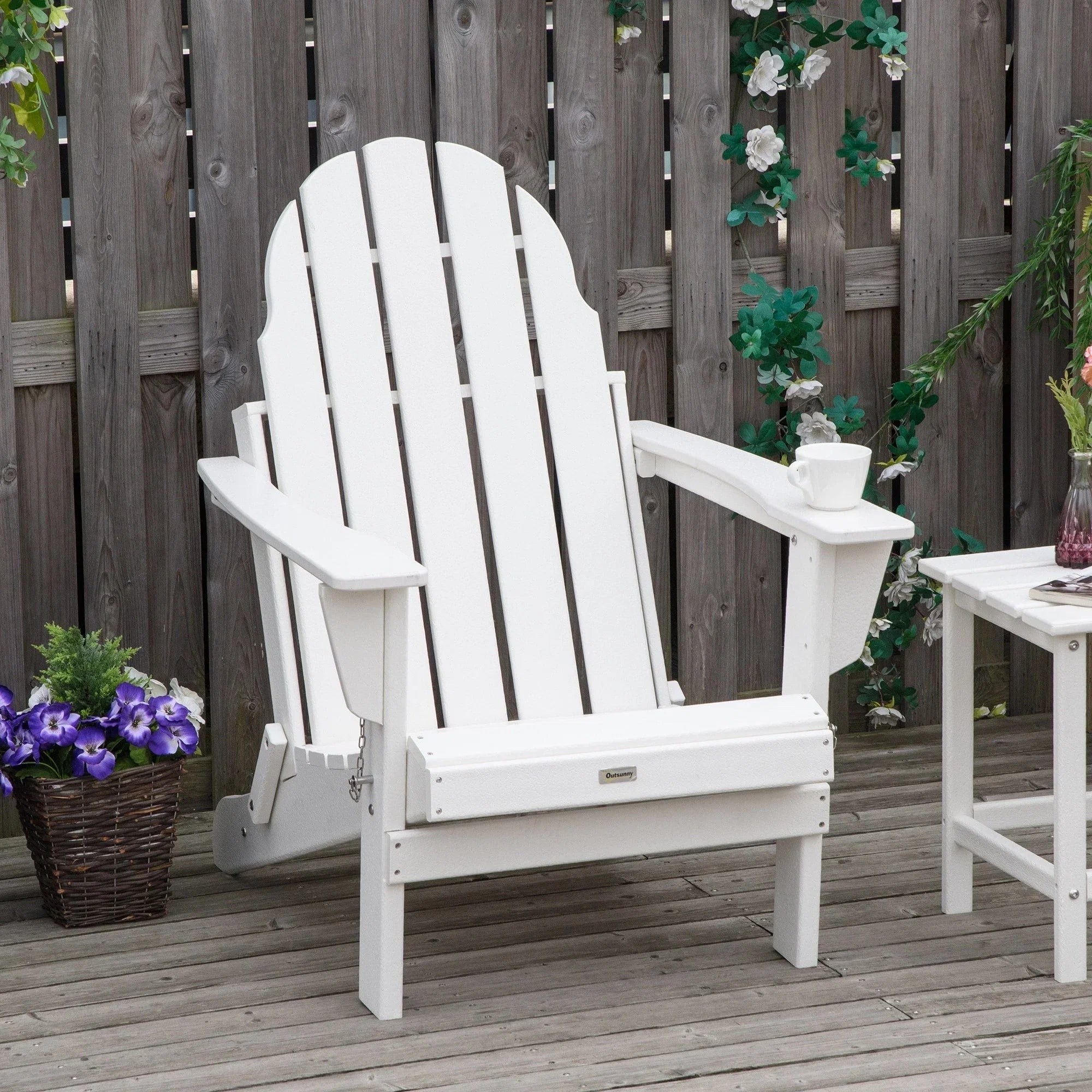 Chaise Adirondack pliante, chaises longues de plage en plastique HDPE toutes saisons pour terrasse et mobilier de jardin