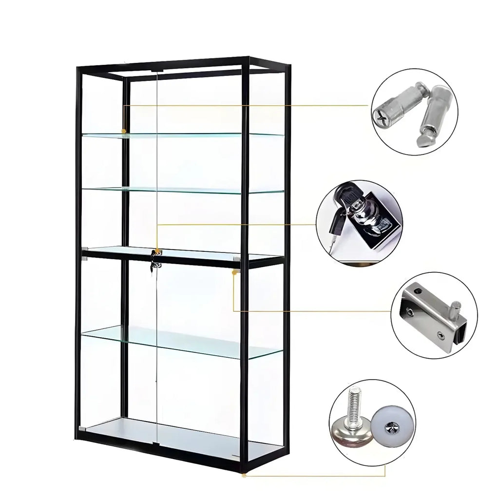 Vitrine rectangulaire contemporaine en verre noir