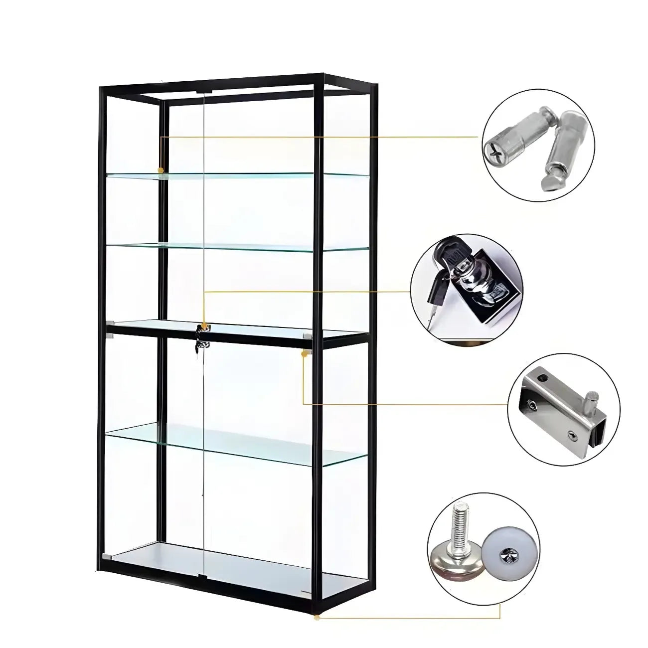 Vitrine rectangulaire contemporaine en verre noir