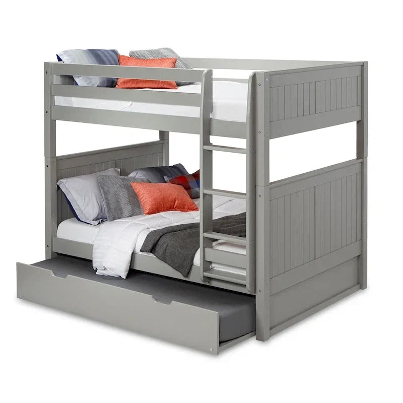 Lit superposé Camaflexi double sur double avec lit gigogne simple - Tête de lit à panneaux