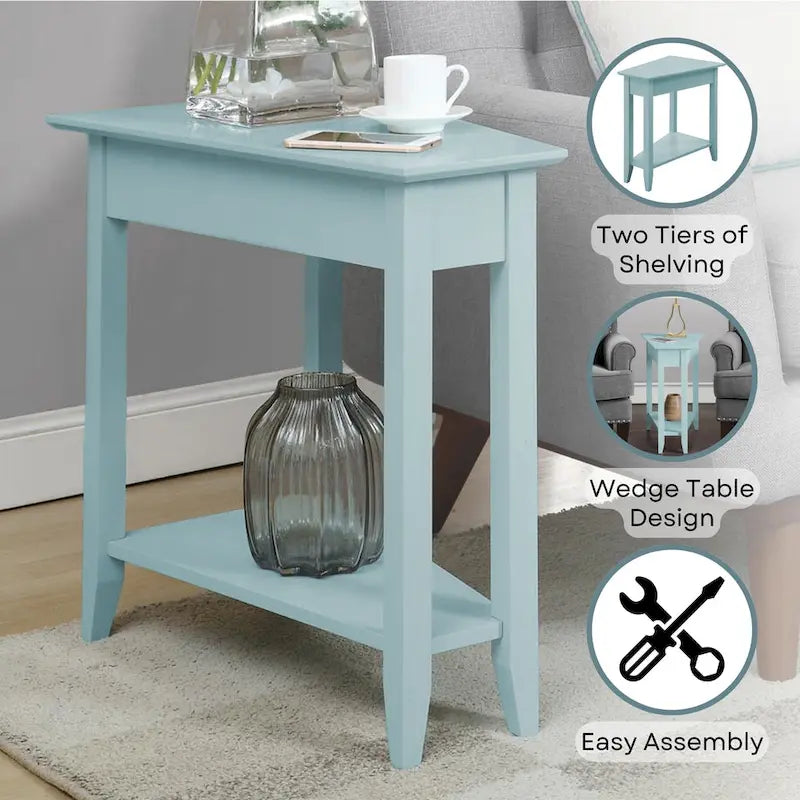Table d'appoint d'angle American Heritage avec étagère de Convenience Concepts