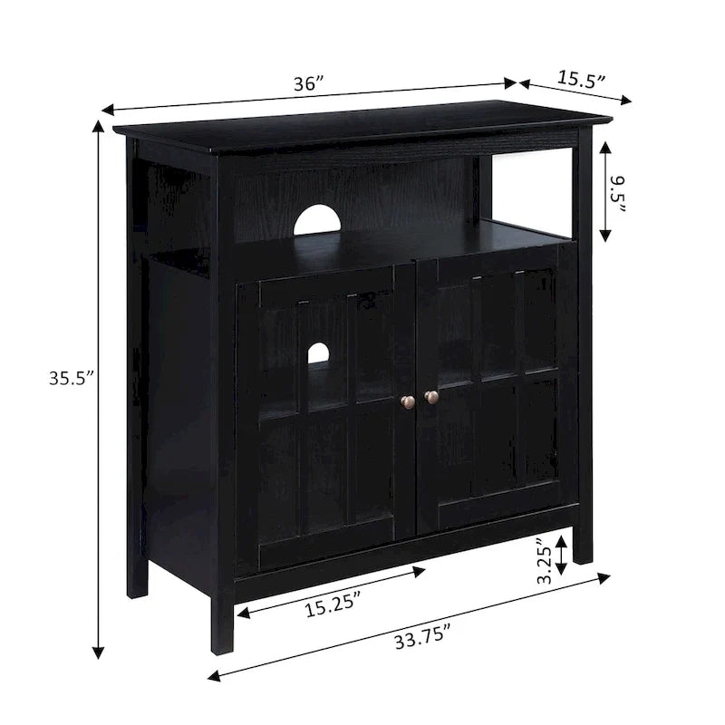 Meuble TV Big Sur Highboy de 40 pouces avec rangements, par Convenience Concepts