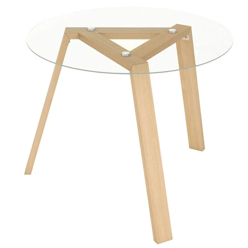 Table de salle à manger ronde en verre Costway 36" pour 4 personnes avec plateau en verre trempé - Voir détails