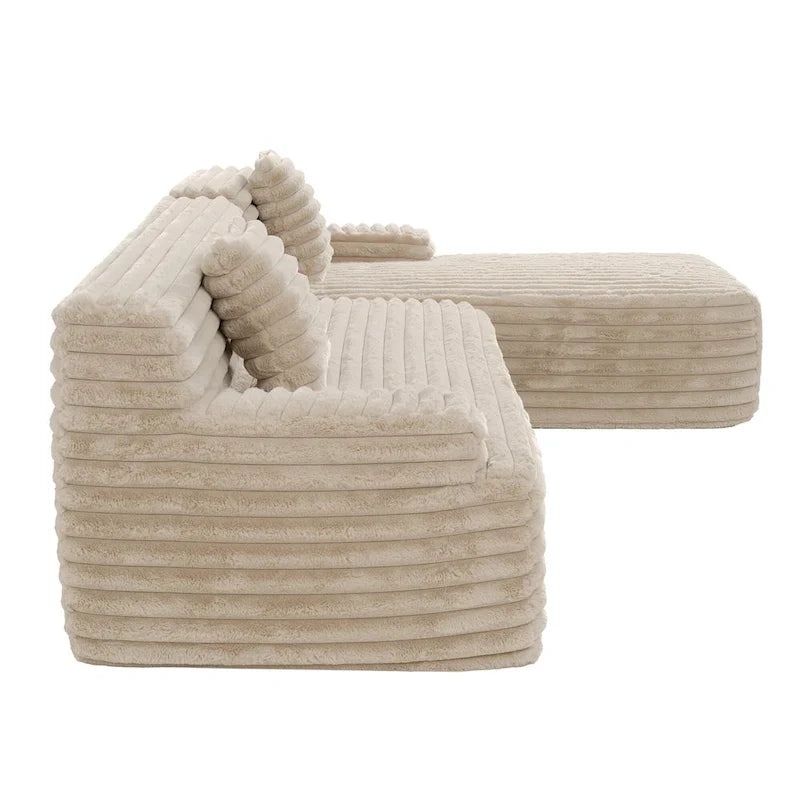 Canapé d'angle modulable Cloud, Canapé moderne rembourré avec 2 coussins, Canapé modulable à composer, Canapé d'angle modulable en L
