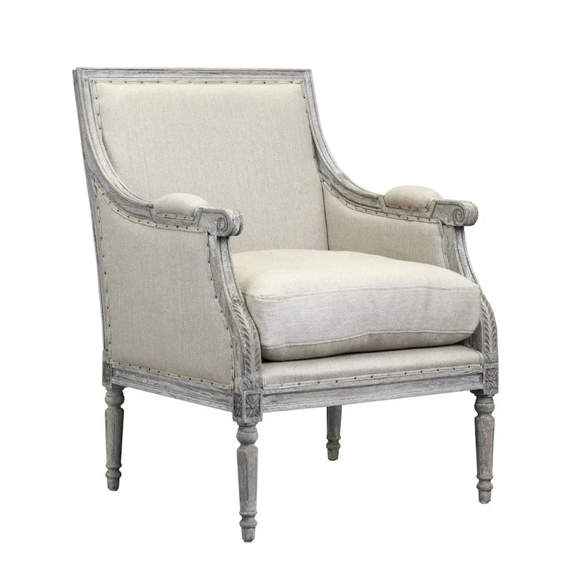 Fauteuil en bois blanc cassé Burnham Home Designs, collection Prentice