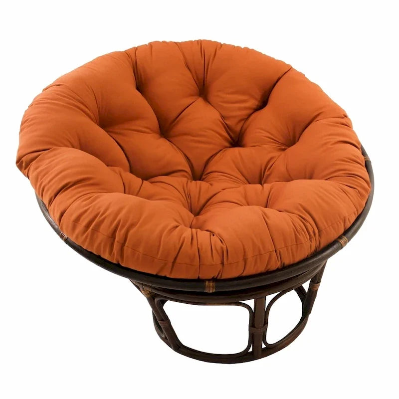 Fauteuil Papasan en rotin de 42 pouces avec coussin en sergé