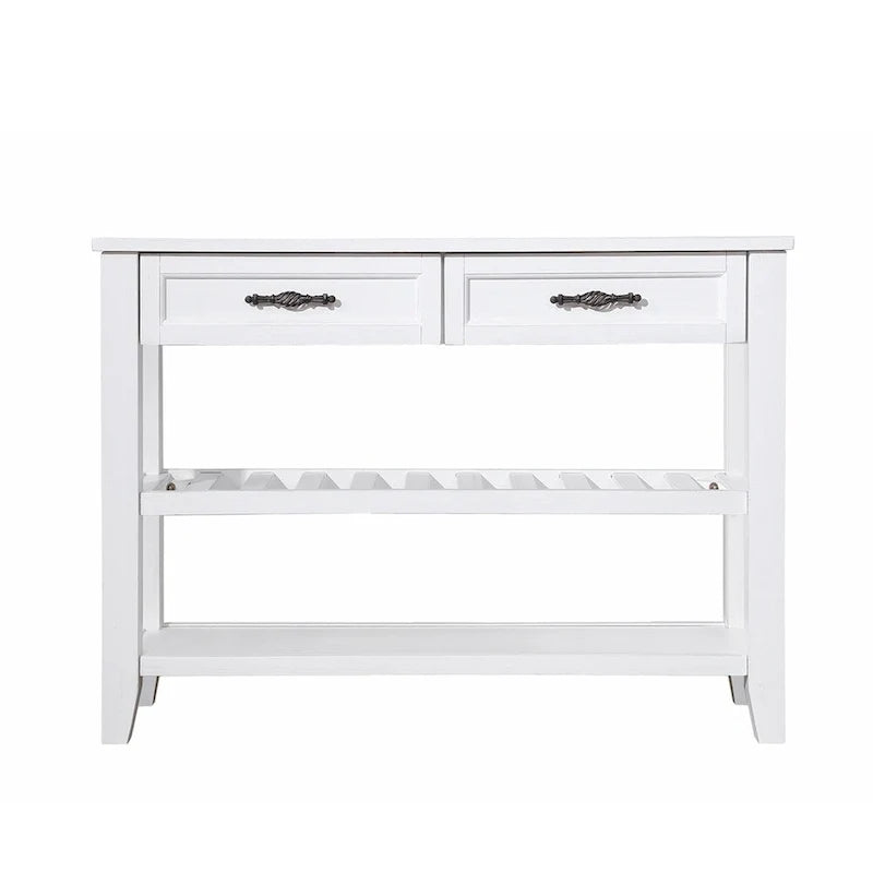 Table console de 42 po avec tiroirs et étagères à niveaux