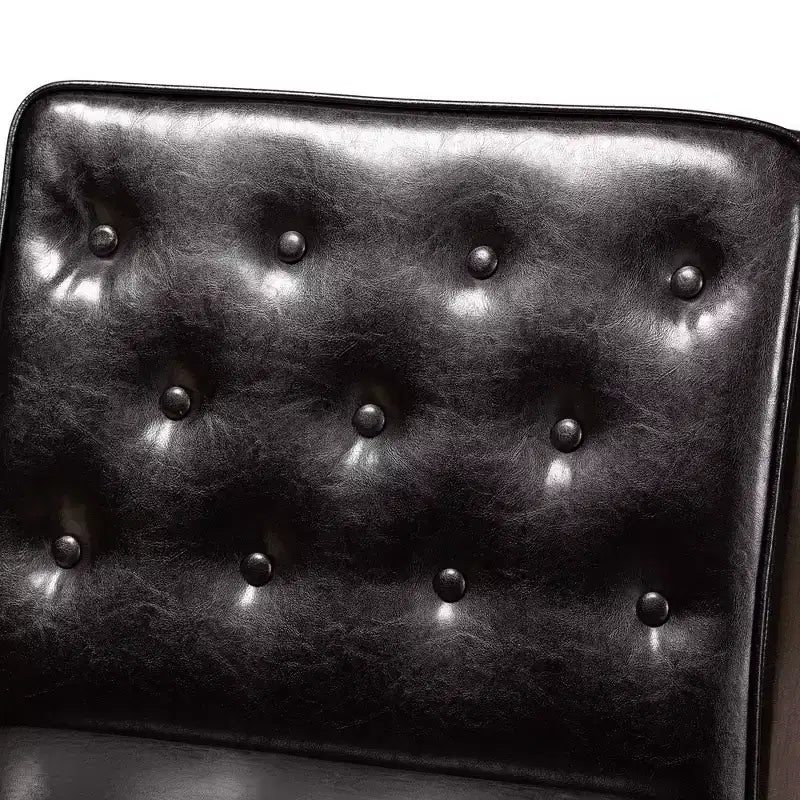 Chaise de salle à manger en bois avec assise rembourrée en similicuir