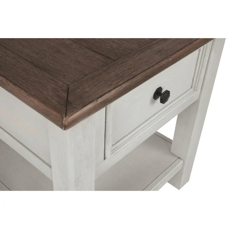 Bout de canapé décontracté Bolanburg blanc/marron antique