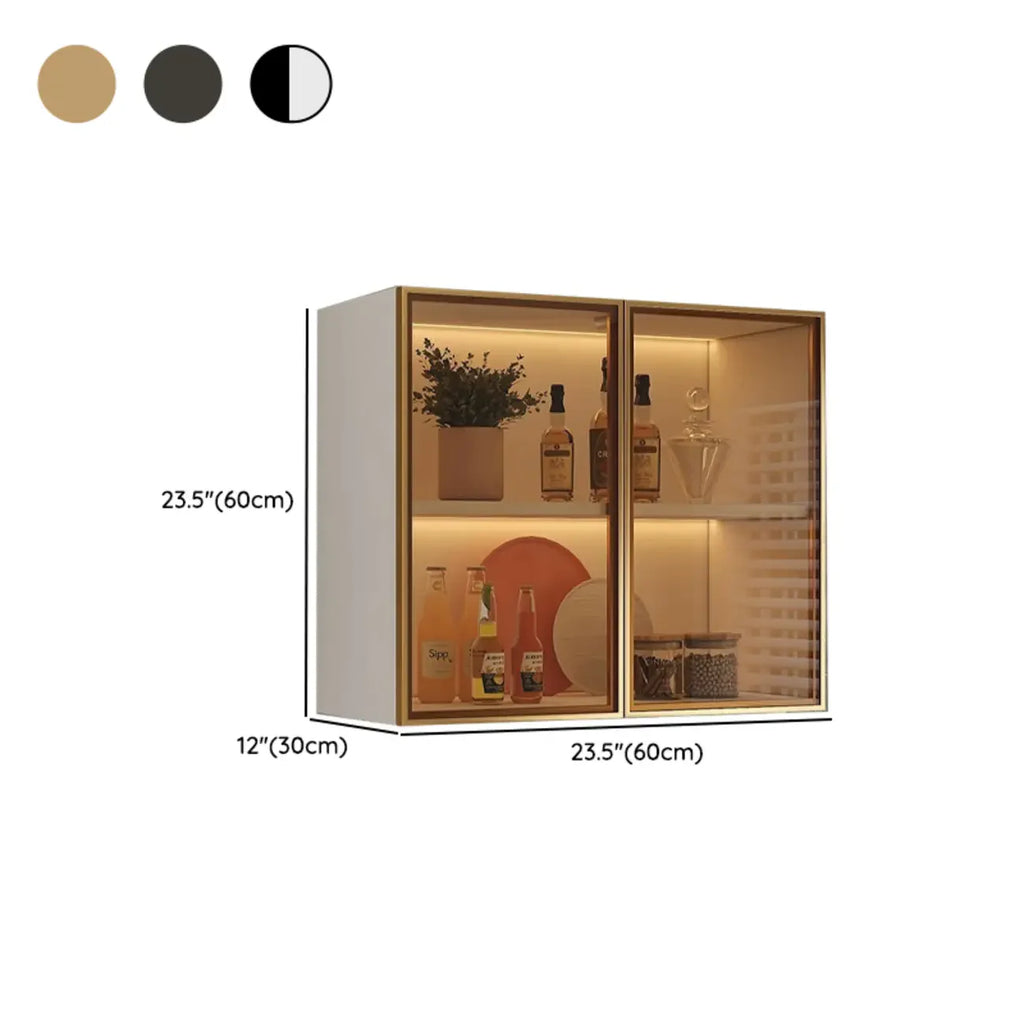 Armoire de cuisine murale grise en bois pour rangement