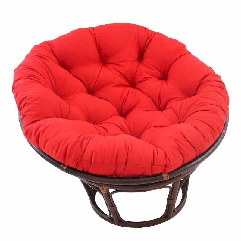 Fauteuil Papasan en rotin de 42 pouces avec coussin en sergé
