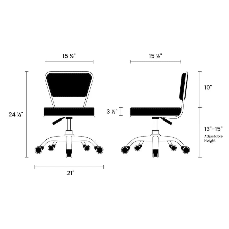Tabouret court Dayton réglable de 13 à 15, avec dossier, blanc - N/A