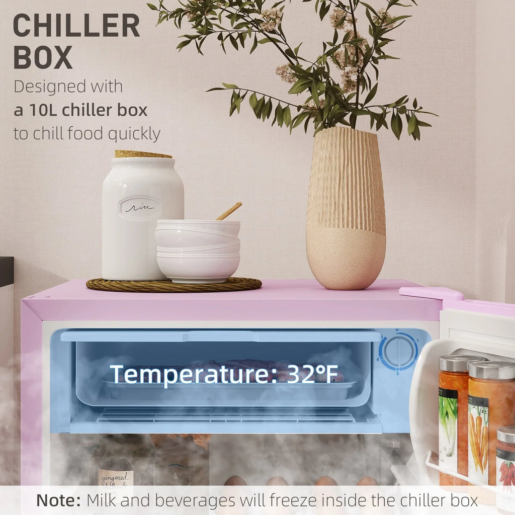 Mini-réfrigérateur de 3,2 pi³ avec congélateur, réfrigérateur compact à porte unique avec thermostat réglable pour chambre à coucher