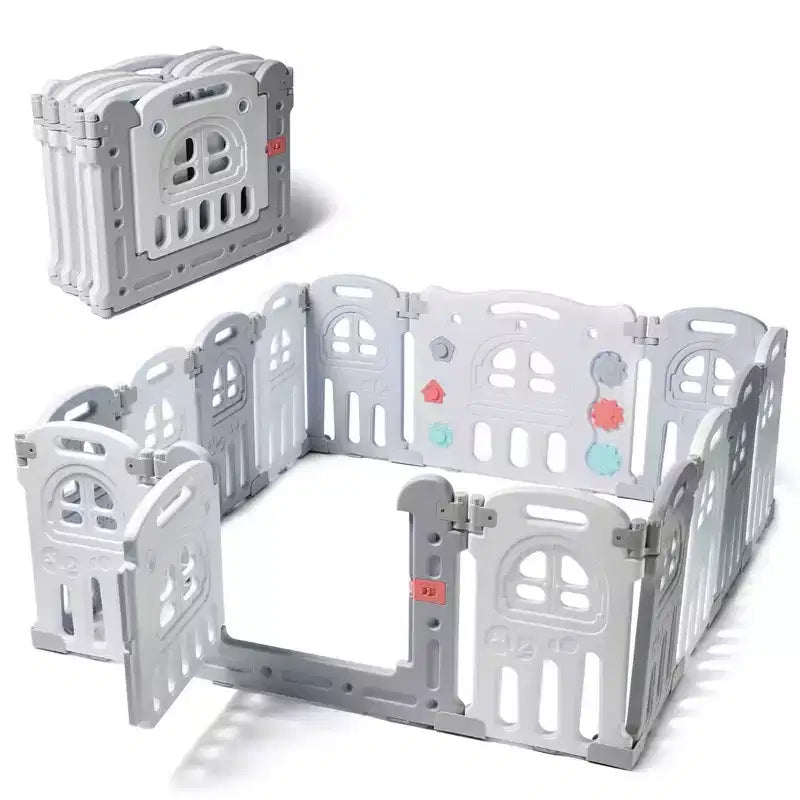 Baby Playpen Large Activity Safety Play Center - 14 Panels Baby Play Fence with Adjustable Shape and Foldable Option - Play22Usa
