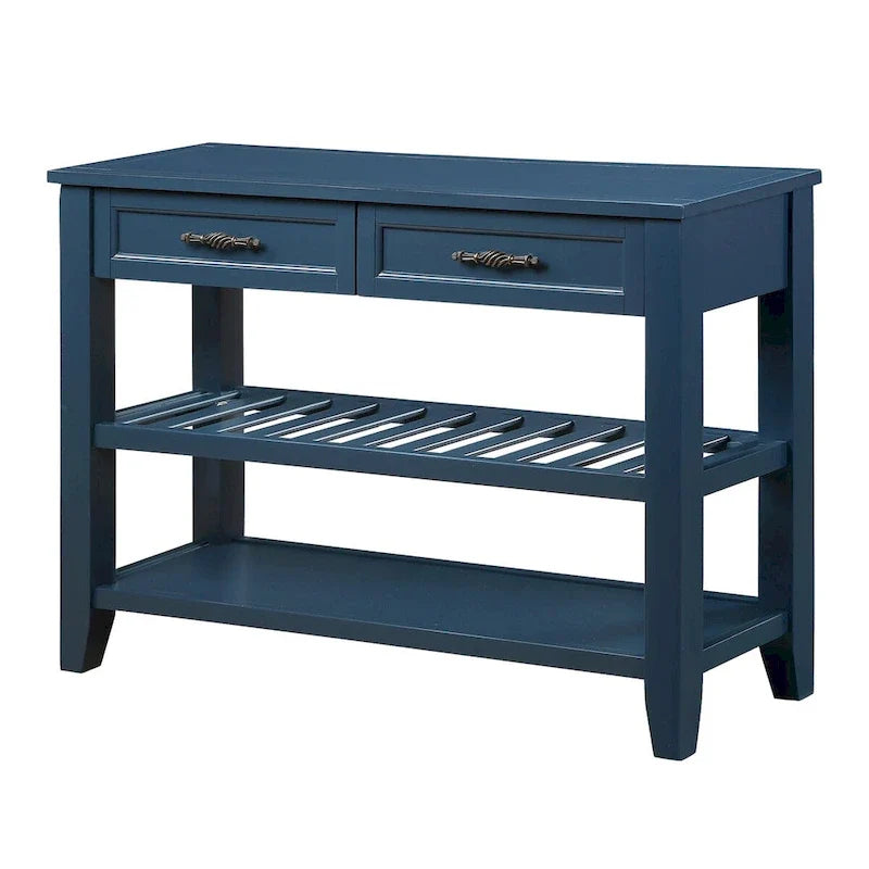 Table console de 42 po avec tiroirs et étagères à niveaux