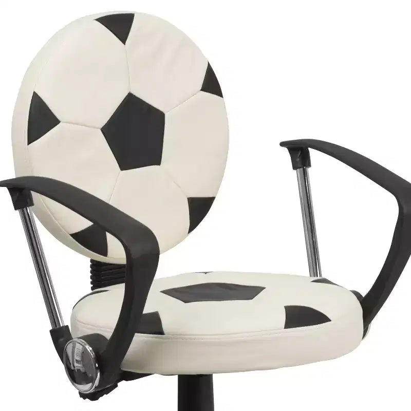 Fauteuil de bureau pivotant sur le thème du sport avec accoudoirs, motif ballon de basketball