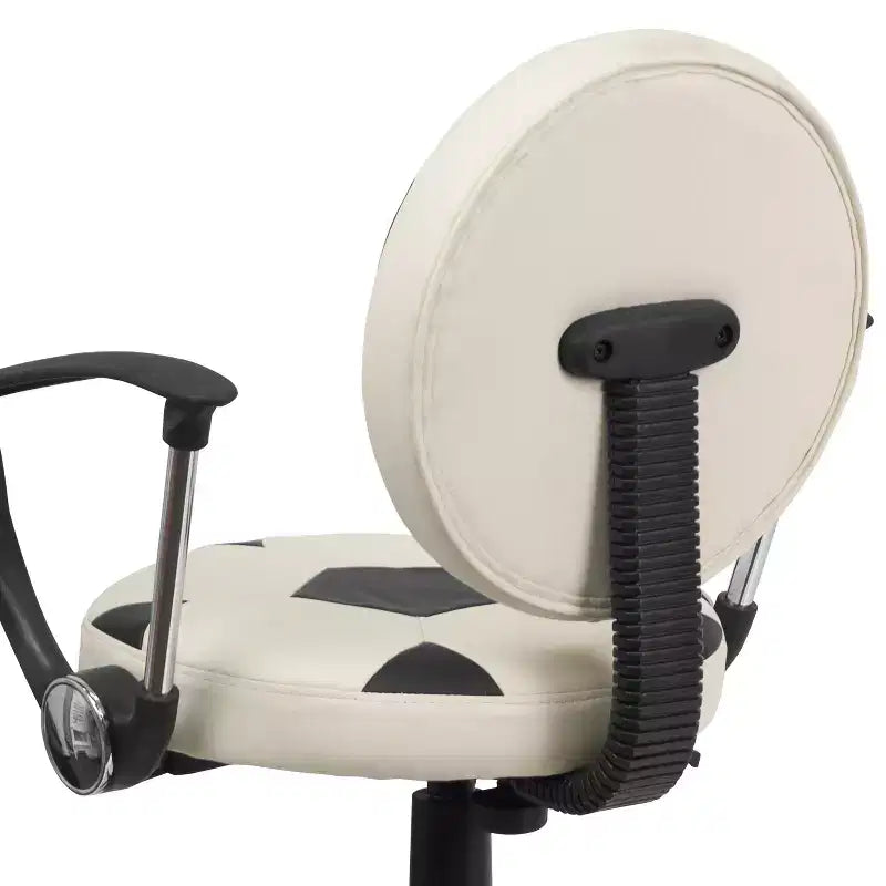 Fauteuil de bureau pivotant sur le thème du sport avec accoudoirs, motif ballon de basketball