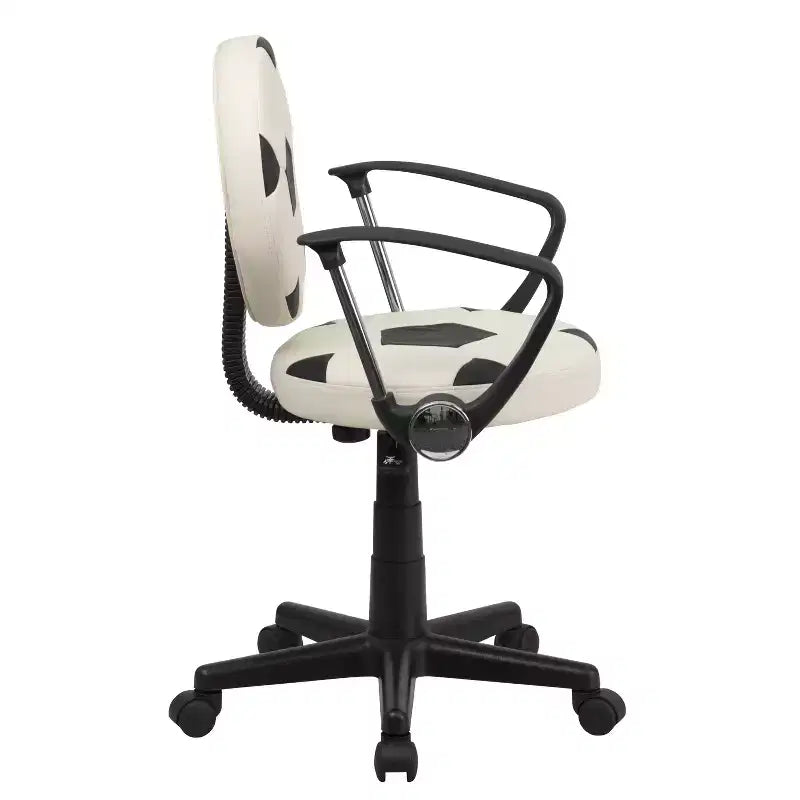 Fauteuil de bureau pivotant sur le thème du sport avec accoudoirs, motif ballon de basketball