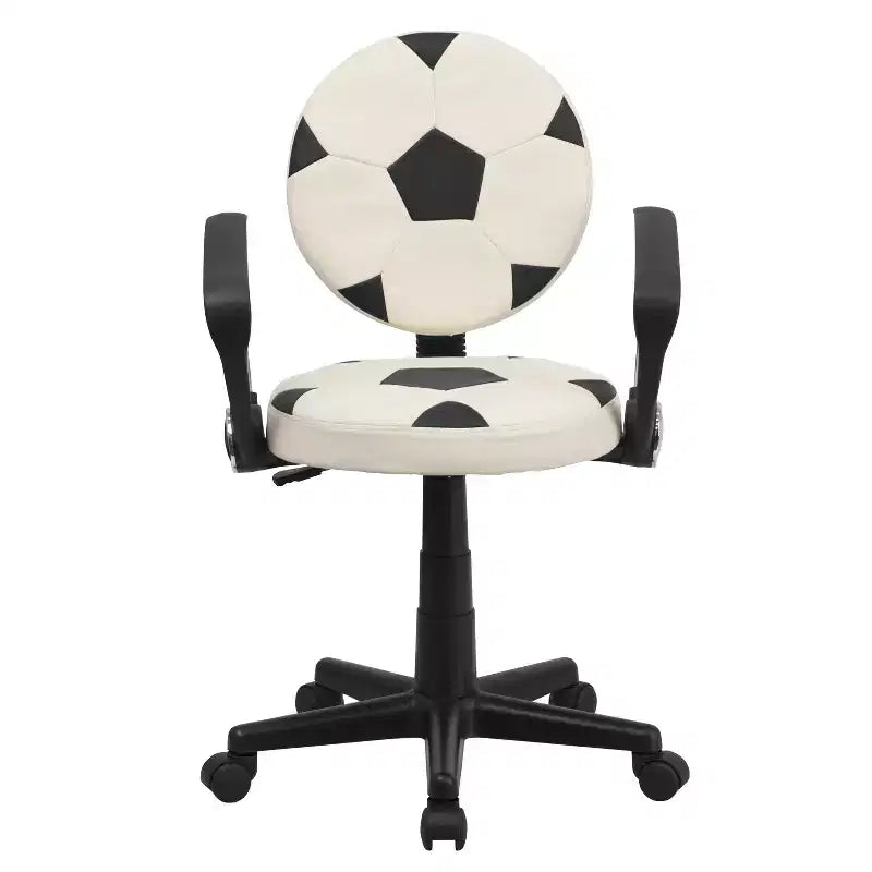Fauteuil de bureau pivotant sur le thème du sport avec accoudoirs, motif ballon de basketball