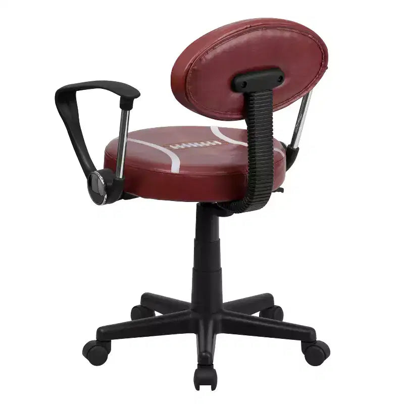 Fauteuil de bureau pivotant sur le thème du sport avec accoudoirs, motif ballon de basketball