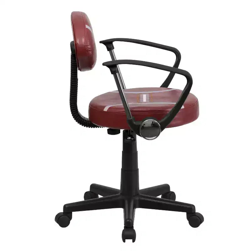 Fauteuil de bureau pivotant sur le thème du sport avec accoudoirs, motif ballon de basketball