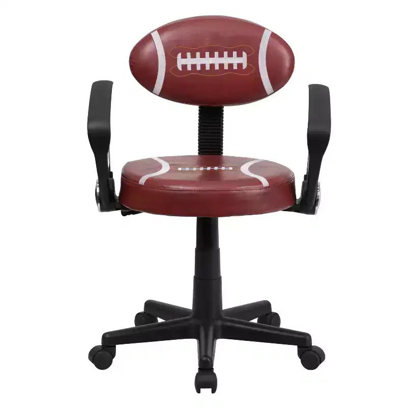 Fauteuil de bureau pivotant sur le thème du sport avec accoudoirs, motif ballon de basketball