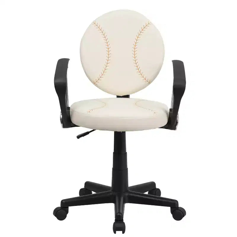 Fauteuil de bureau pivotant sur le thème du sport avec accoudoirs, motif ballon de basketball