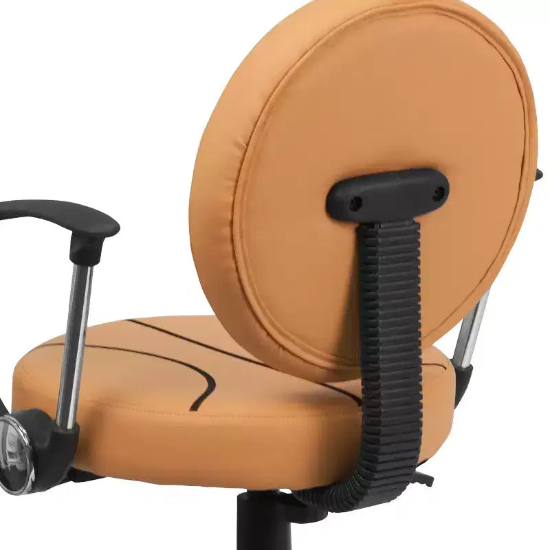 Fauteuil de bureau pivotant sur le thème du sport avec accoudoirs, motif ballon de basketball