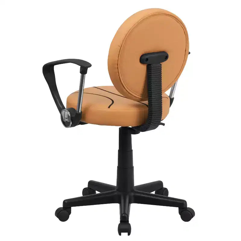 Fauteuil de bureau pivotant sur le thème du sport avec accoudoirs, motif ballon de basketball