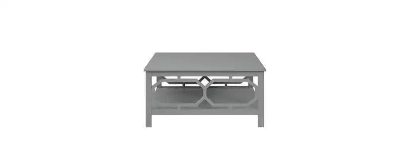 Table basse carrée de 36 po avec étagère ouverte, composite de bois noir