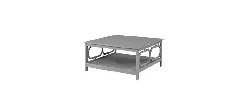 Table basse carrée de 36 po avec étagère ouverte, composite de bois noir