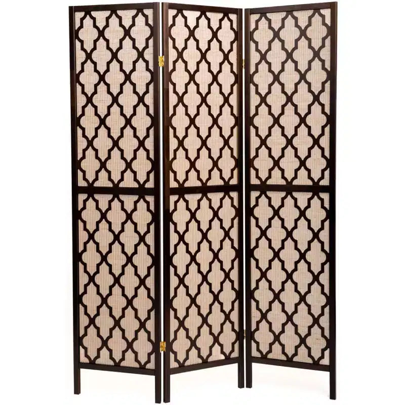 Legacy Decor Screen Room Divider Rattan Cane Webbing Insert with Decorative Cut Outs