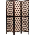 Legacy Decor Screen Room Divider Rattan Cane Webbing Insert with Decorative Cut Outs