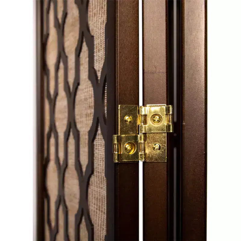 Paravent à 4 panneaux en cannage de rotin avec découpes décoratives, 71"H