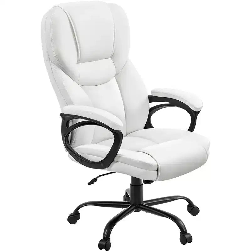 Fauteuil de bureau de direction en similicuir avec dossier haut ergonomique, noir