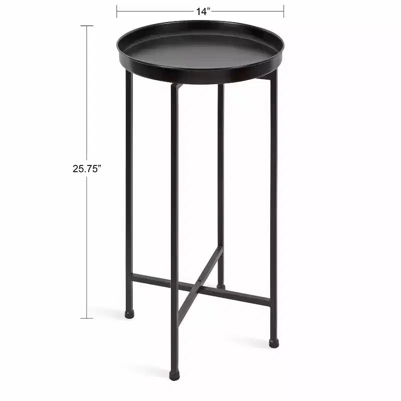 Table d'appoint pliante en métal rond