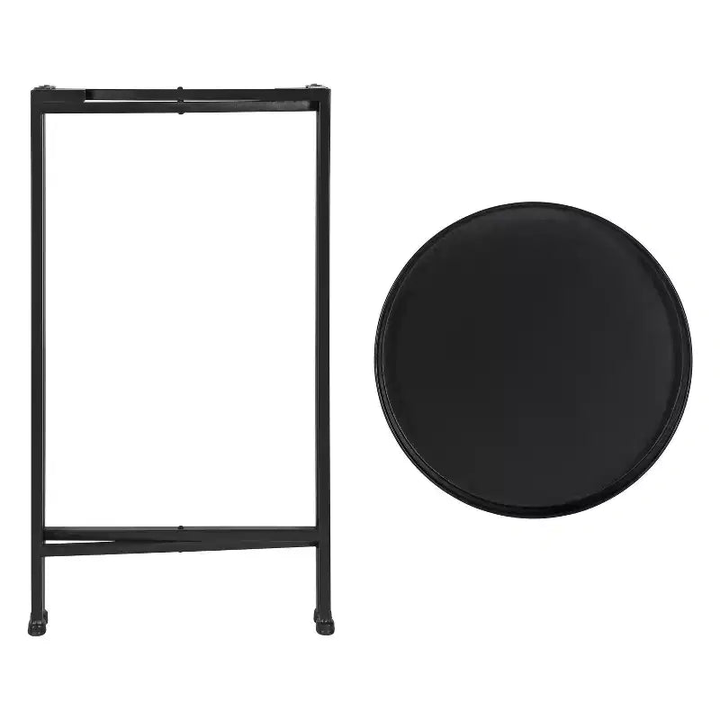 Table d'appoint pliante en métal rond