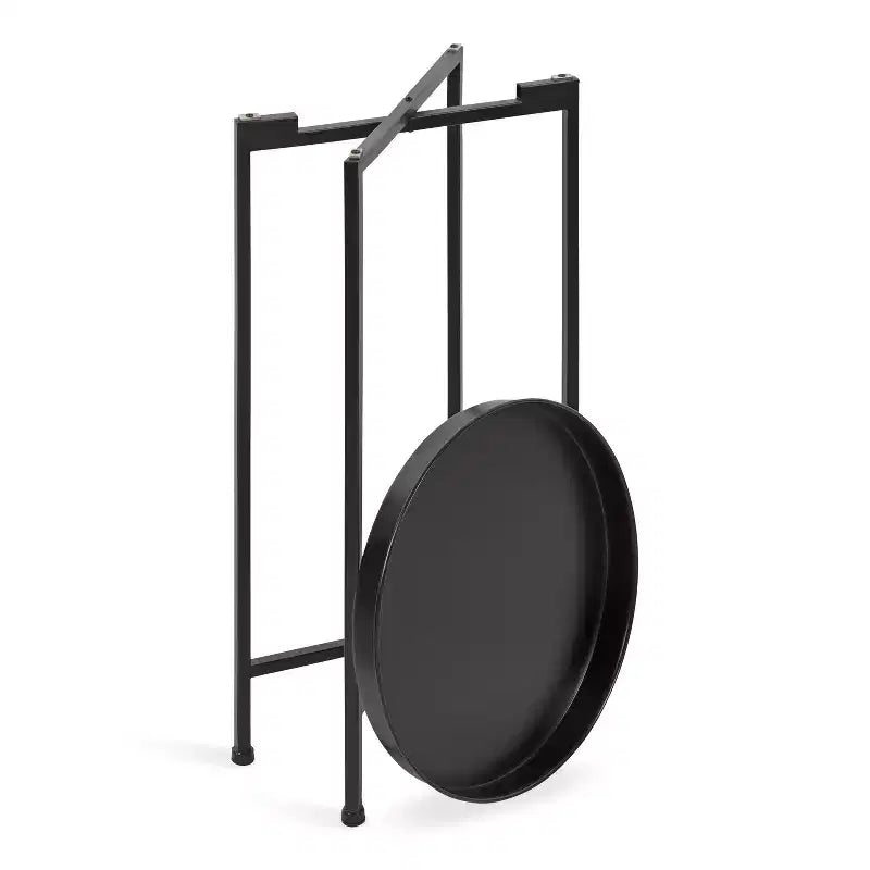 Table d'appoint pliante en métal rond