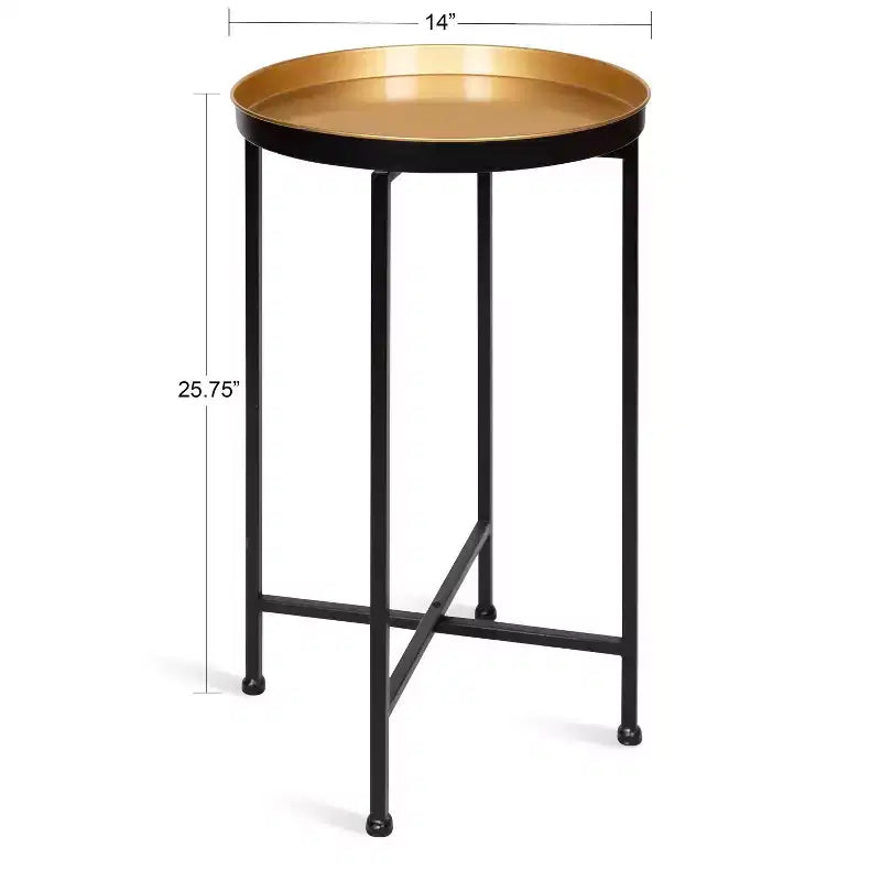 Table d'appoint pliante en métal rond